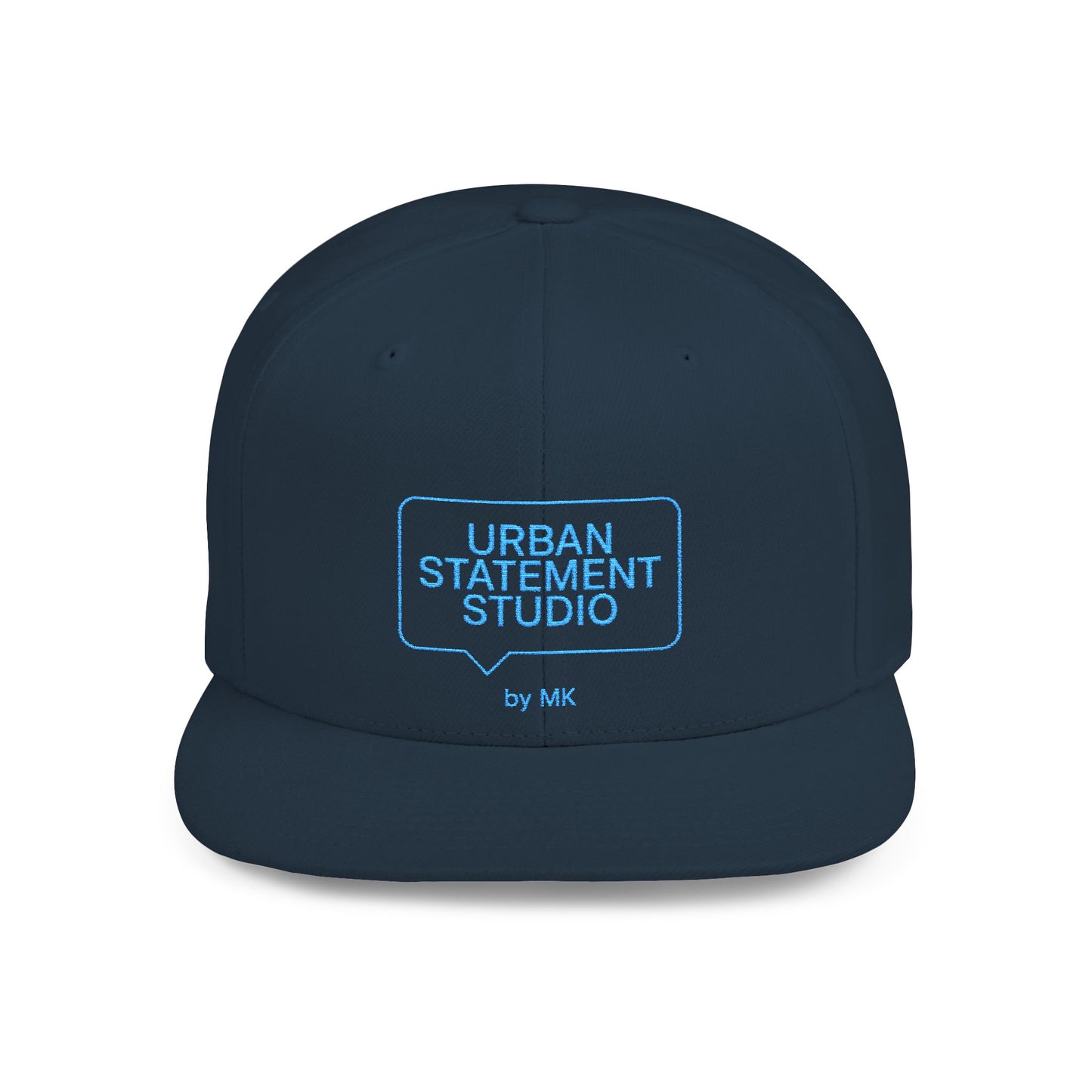 All colors Urban Statement Studio Flat Bill Snapback Hat, Cool Streetwear Cap for Urban Style, Gift for Trendsetters, Hip Hop Fashion Accessory