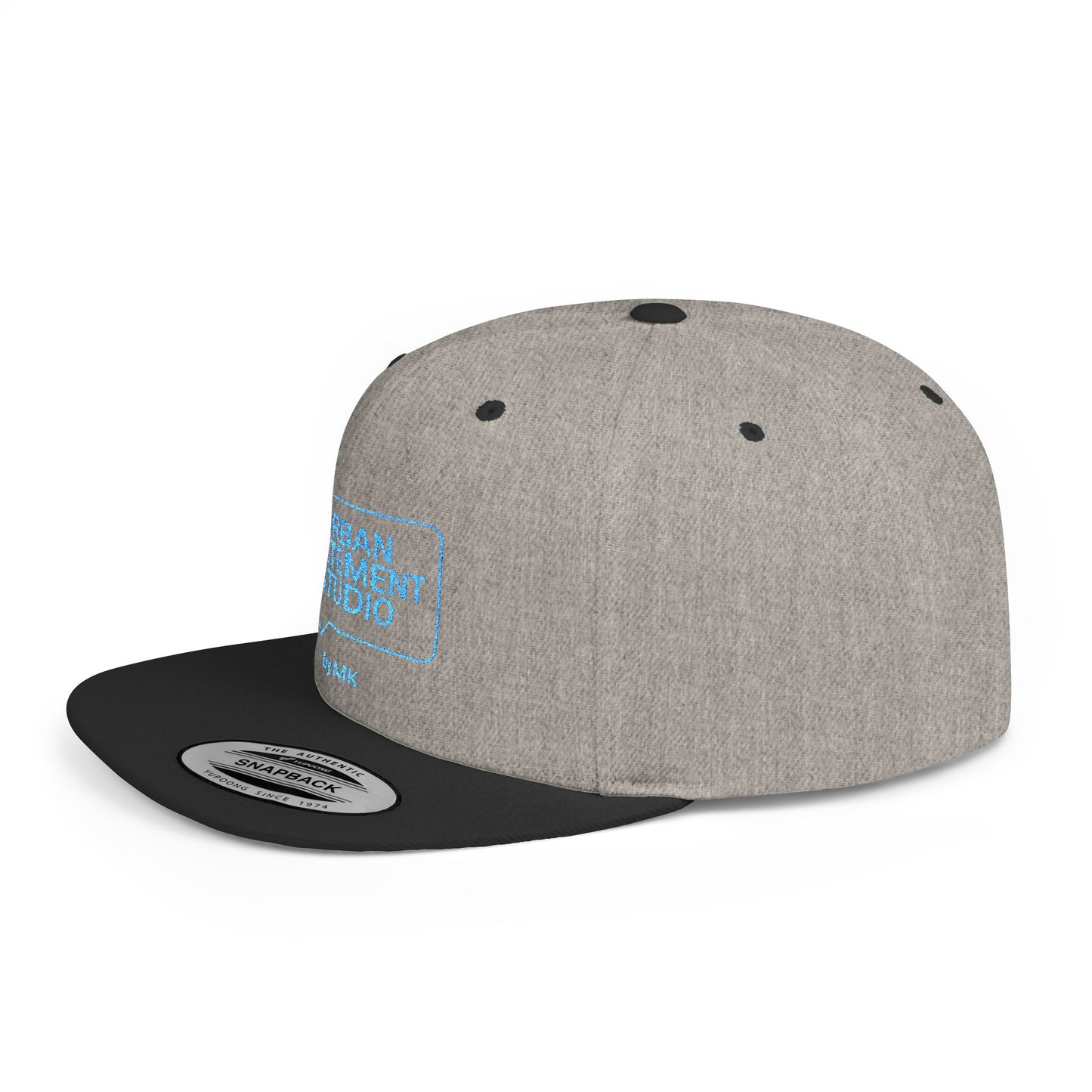 All colors Urban Statement Studio Flat Bill Snapback Hat, Cool Streetwear Cap for Urban Style, Gift for Trendsetters, Hip Hop Fashion Accessory