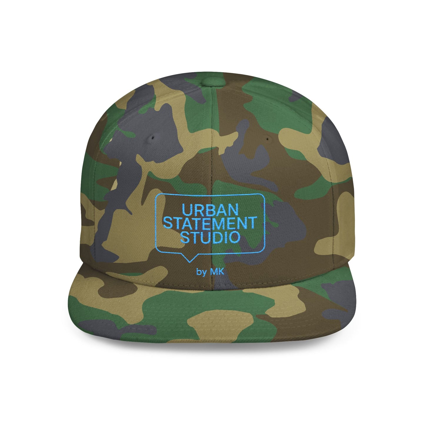 All colors Urban Statement Studio Flat Bill Snapback Hat, Cool Streetwear Cap for Urban Style, Gift for Trendsetters, Hip Hop Fashion Accessory