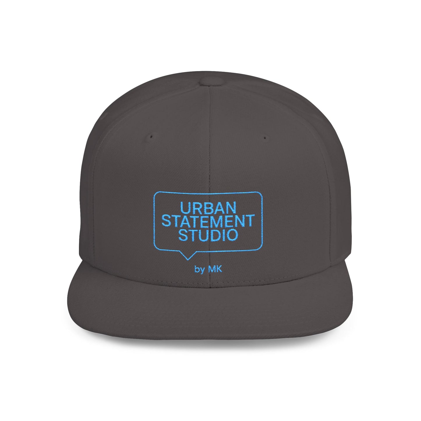 All colors Urban Statement Studio Flat Bill Snapback Hat, Cool Streetwear Cap for Urban Style, Gift for Trendsetters, Hip Hop Fashion Accessory