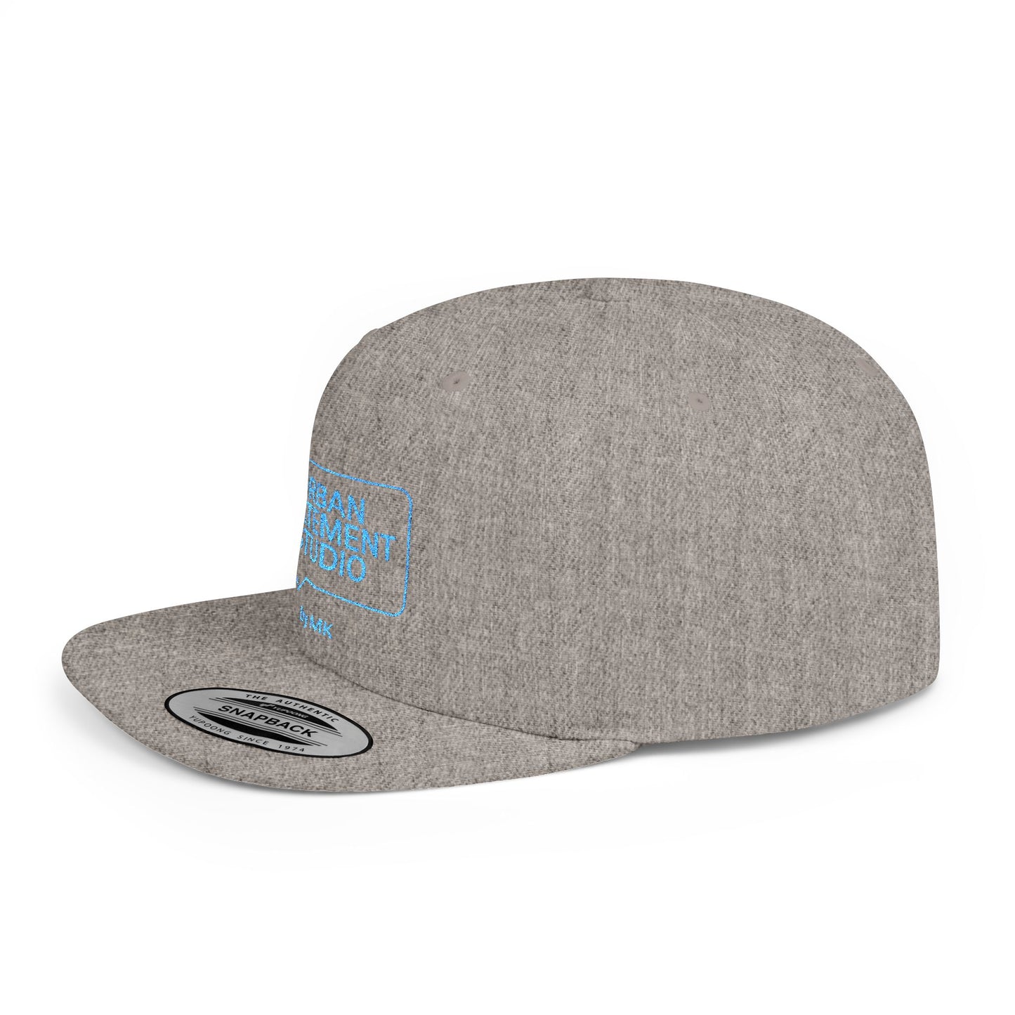 All colors Urban Statement Studio Flat Bill Snapback Hat, Cool Streetwear Cap for Urban Style, Gift for Trendsetters, Hip Hop Fashion Accessory
