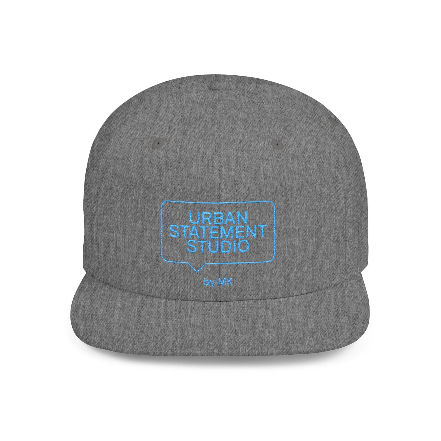 All colors Urban Statement Studio Flat Bill Snapback Hat, Cool Streetwear Cap for Urban Style, Gift for Trendsetters, Hip Hop Fashion Accessory