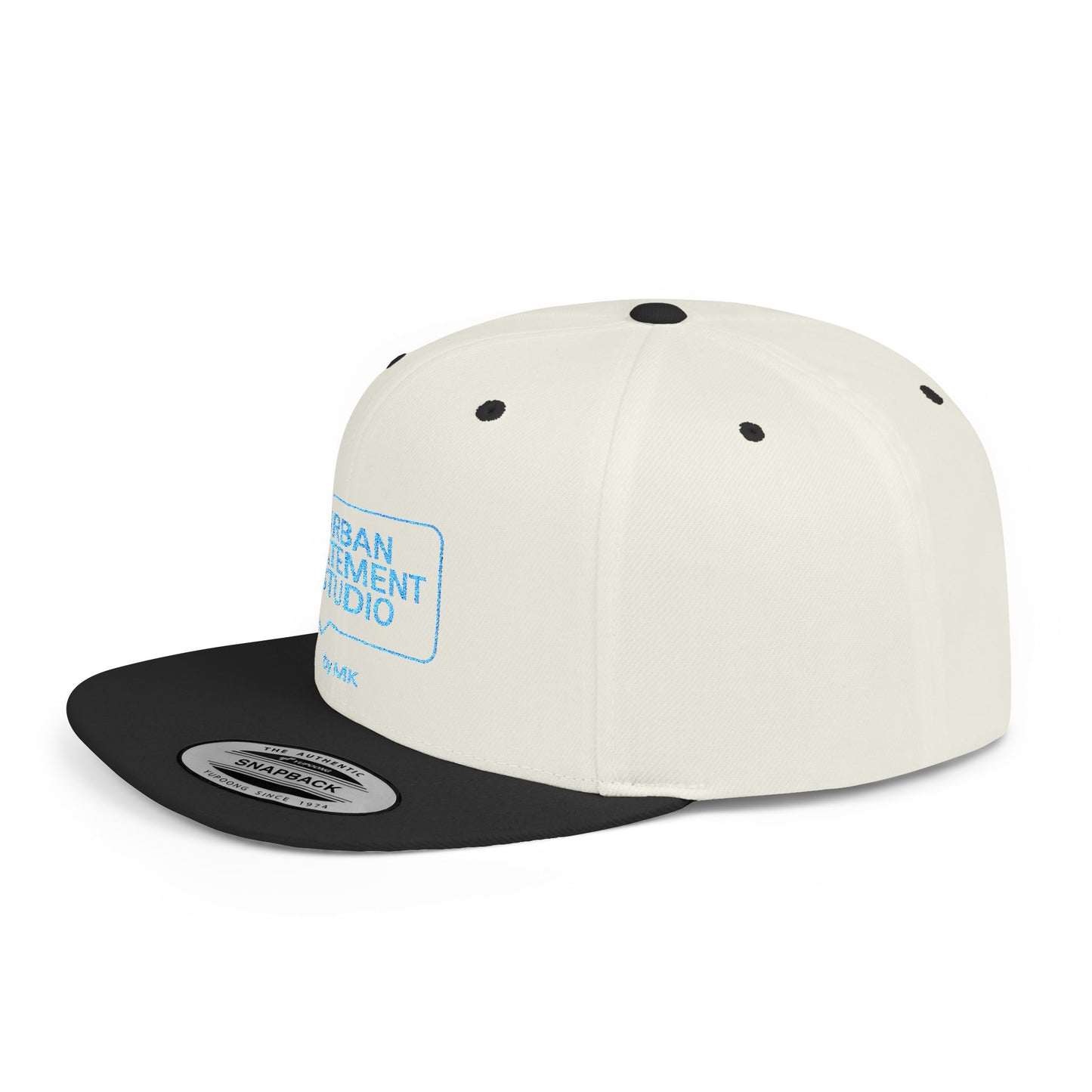 All colors Urban Statement Studio Flat Bill Snapback Hat, Cool Streetwear Cap for Urban Style, Gift for Trendsetters, Hip Hop Fashion Accessory