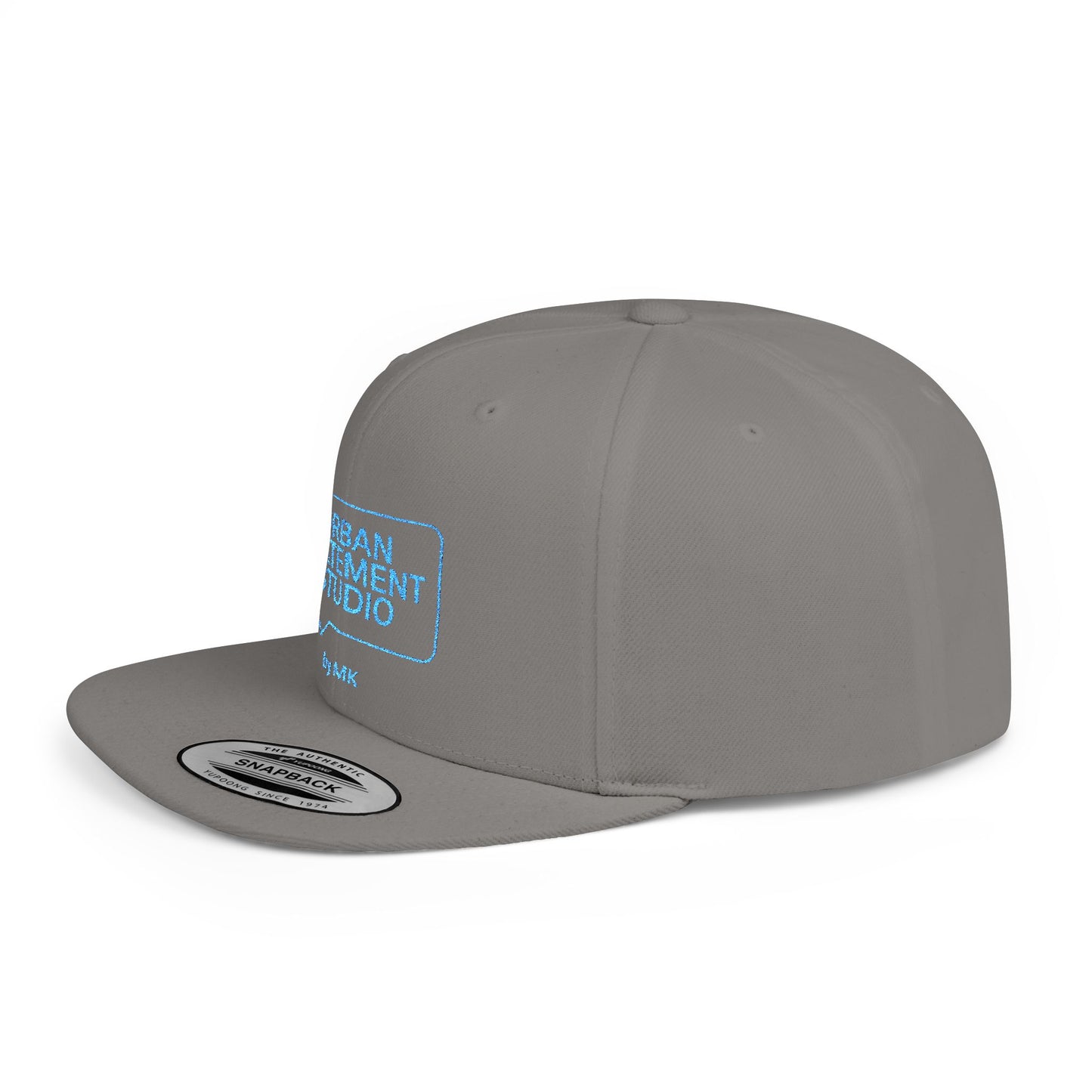 All colors Urban Statement Studio Flat Bill Snapback Hat, Cool Streetwear Cap for Urban Style, Gift for Trendsetters, Hip Hop Fashion Accessory