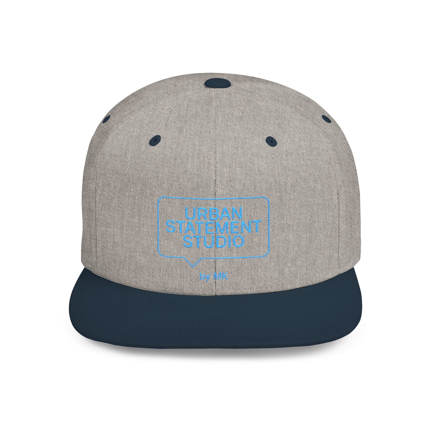 All colors Urban Statement Studio Flat Bill Snapback Hat, Cool Streetwear Cap for Urban Style, Gift for Trendsetters, Hip Hop Fashion Accessory