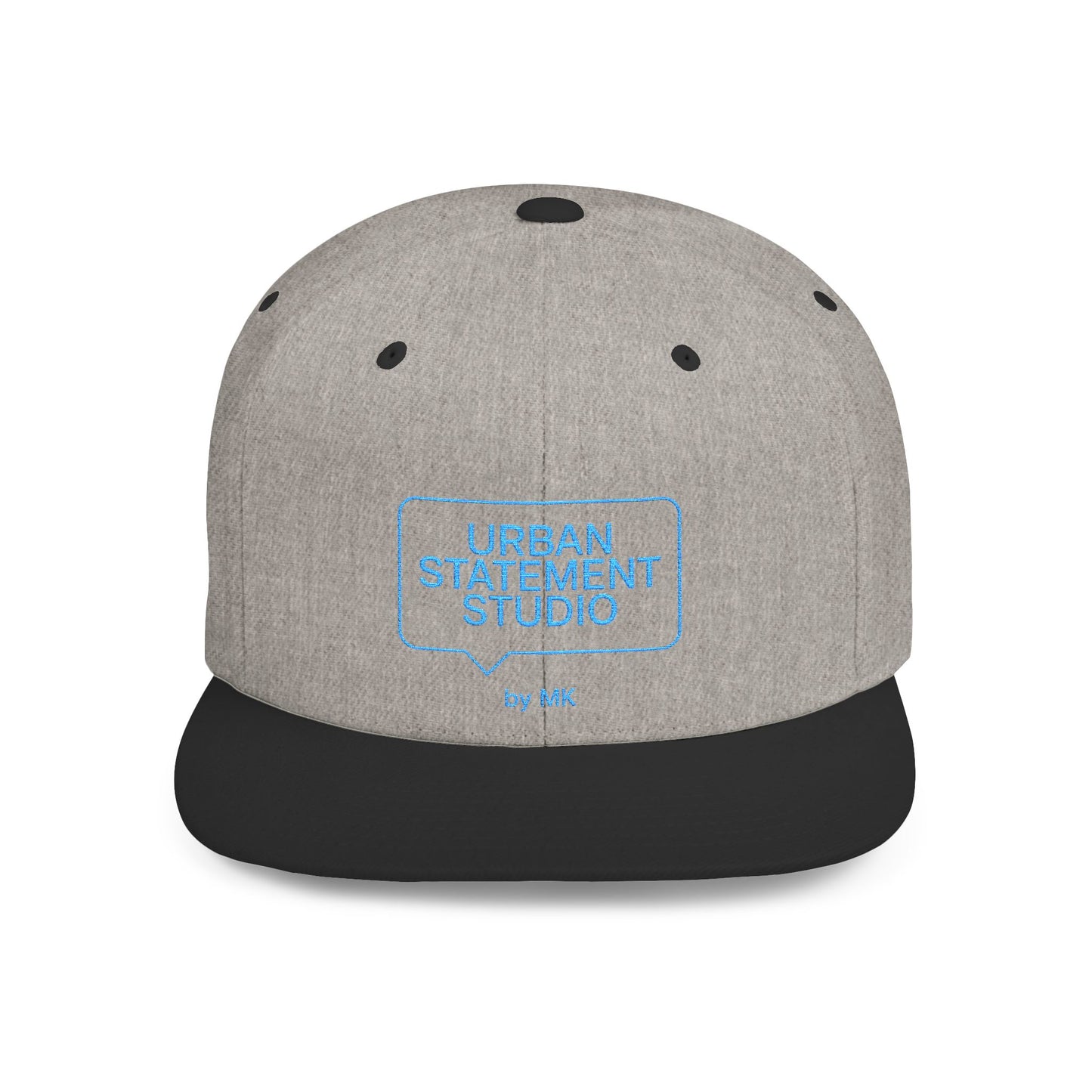 All colors Urban Statement Studio Flat Bill Snapback Hat, Cool Streetwear Cap for Urban Style, Gift for Trendsetters, Hip Hop Fashion Accessory