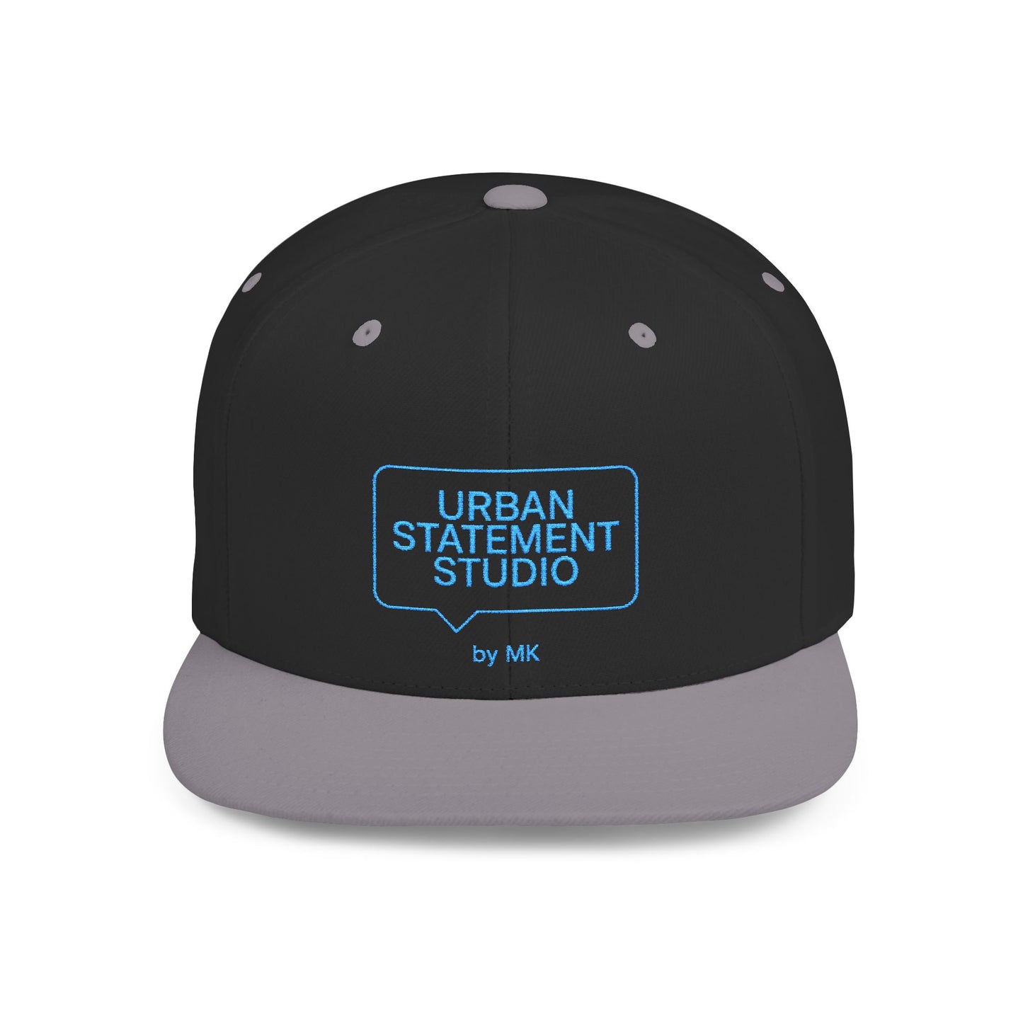 All colors Urban Statement Studio Flat Bill Snapback Hat, Cool Streetwear Cap for Urban Style, Gift for Trendsetters, Hip Hop Fashion Accessory