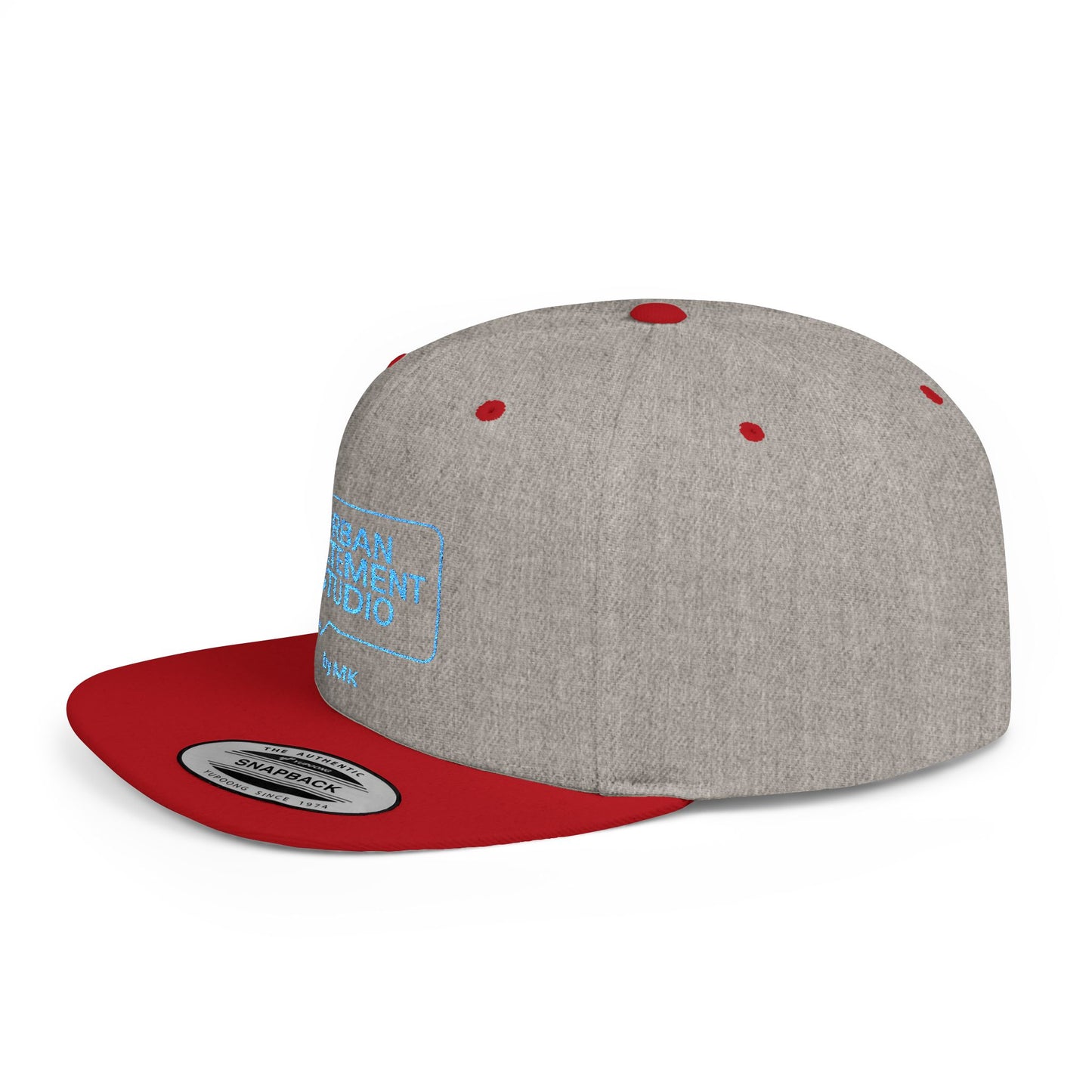 All colors Urban Statement Studio Flat Bill Snapback Hat, Cool Streetwear Cap for Urban Style, Gift for Trendsetters, Hip Hop Fashion Accessory