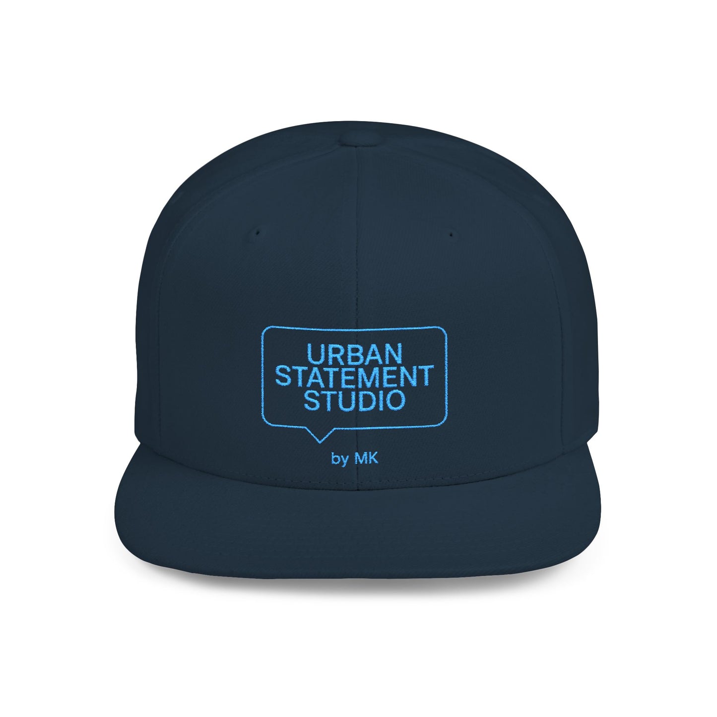 All colors Urban Statement Studio Flat Bill Snapback Hat, Cool Streetwear Cap for Urban Style, Gift for Trendsetters, Hip Hop Fashion Accessory