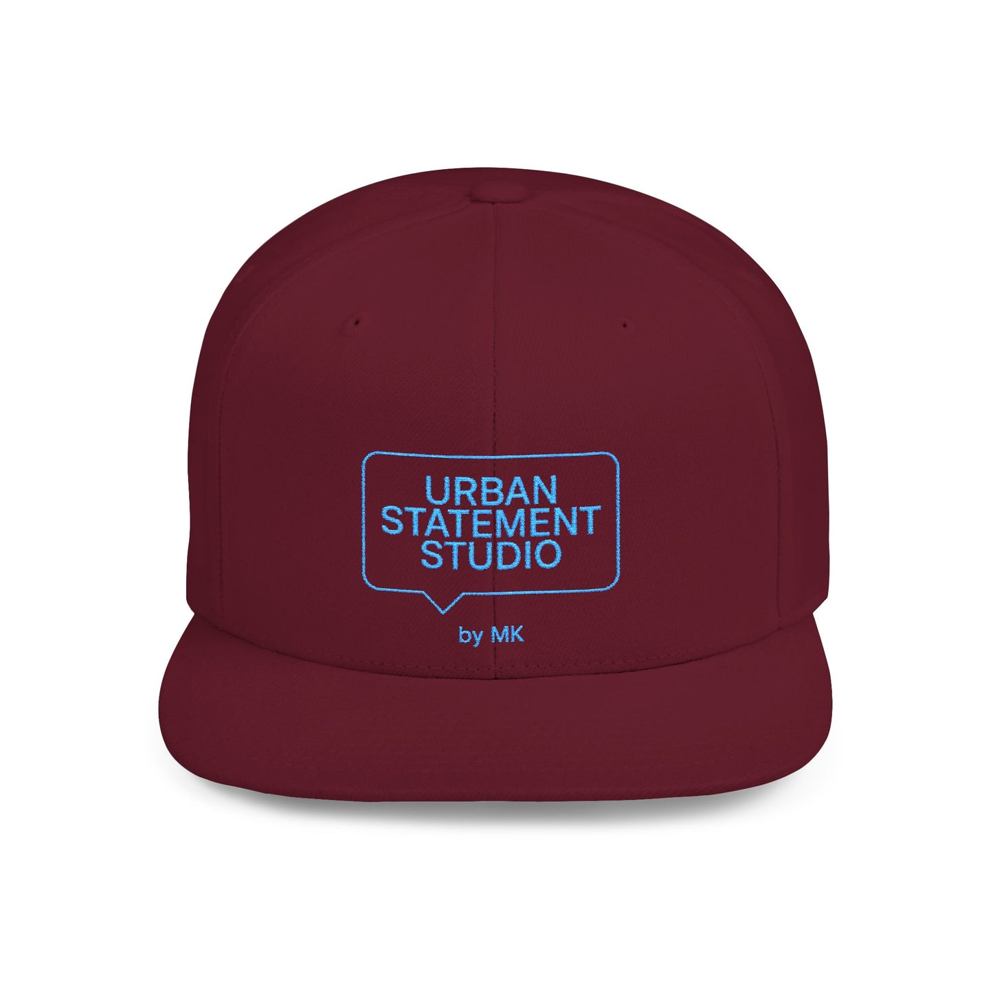 All colors Urban Statement Studio Flat Bill Snapback Hat, Cool Streetwear Cap for Urban Style, Gift for Trendsetters, Hip Hop Fashion Accessory