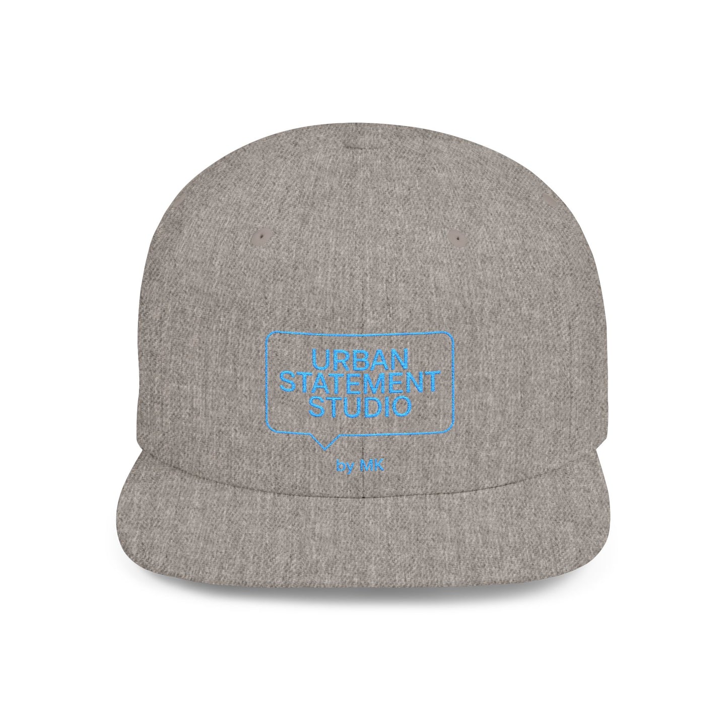 All colors Urban Statement Studio Flat Bill Snapback Hat, Cool Streetwear Cap for Urban Style, Gift for Trendsetters, Hip Hop Fashion Accessory