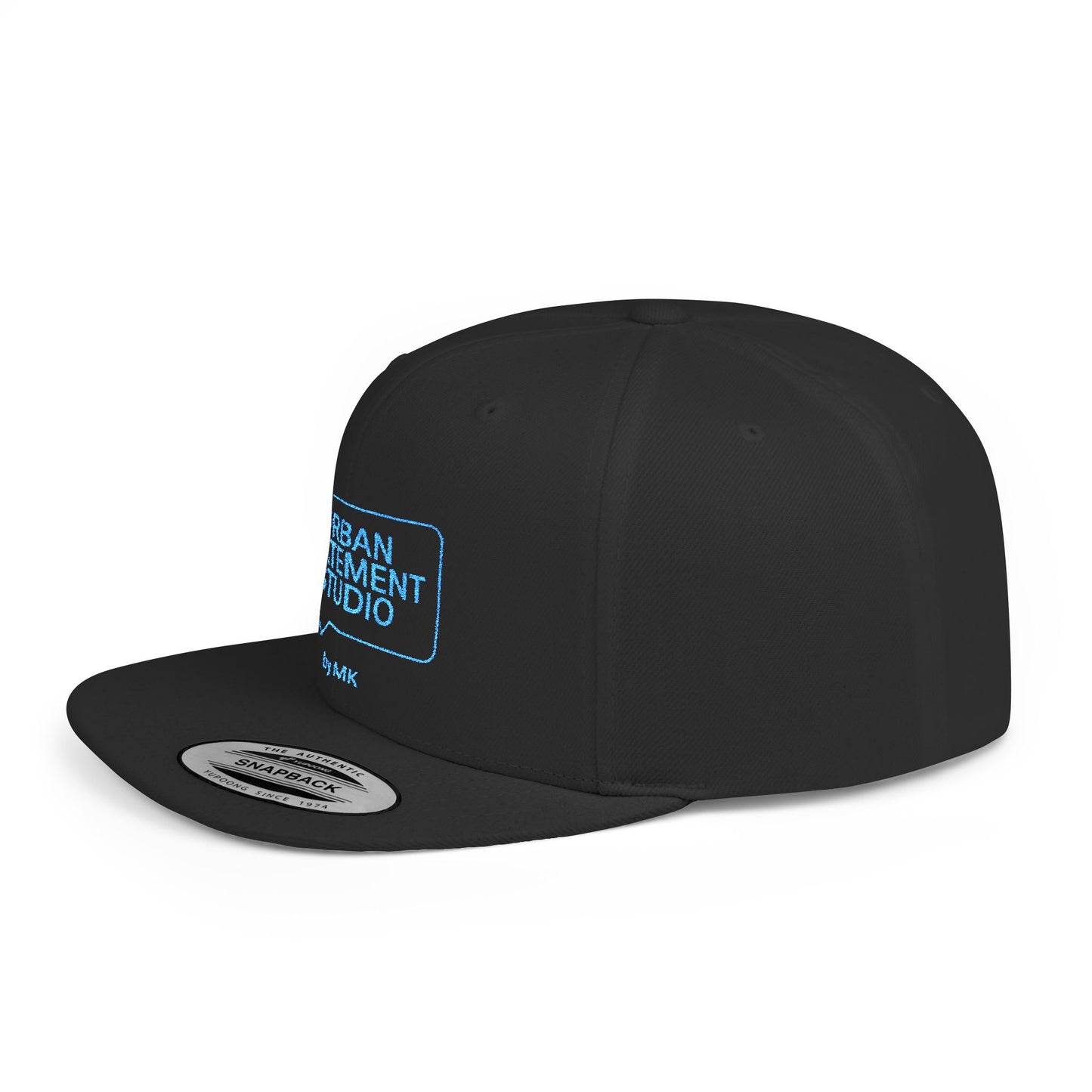 All colors Urban Statement Studio Flat Bill Snapback Hat, Cool Streetwear Cap for Urban Style, Gift for Trendsetters, Hip Hop Fashion Accessory