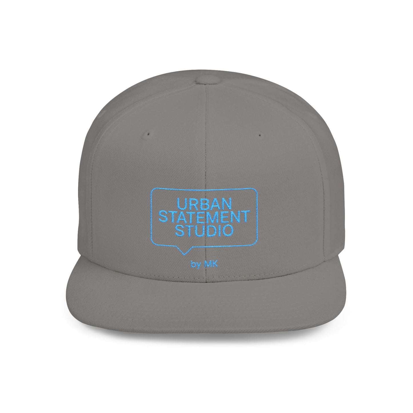 All colors Urban Statement Studio Flat Bill Snapback Hat, Cool Streetwear Cap for Urban Style, Gift for Trendsetters, Hip Hop Fashion Accessory