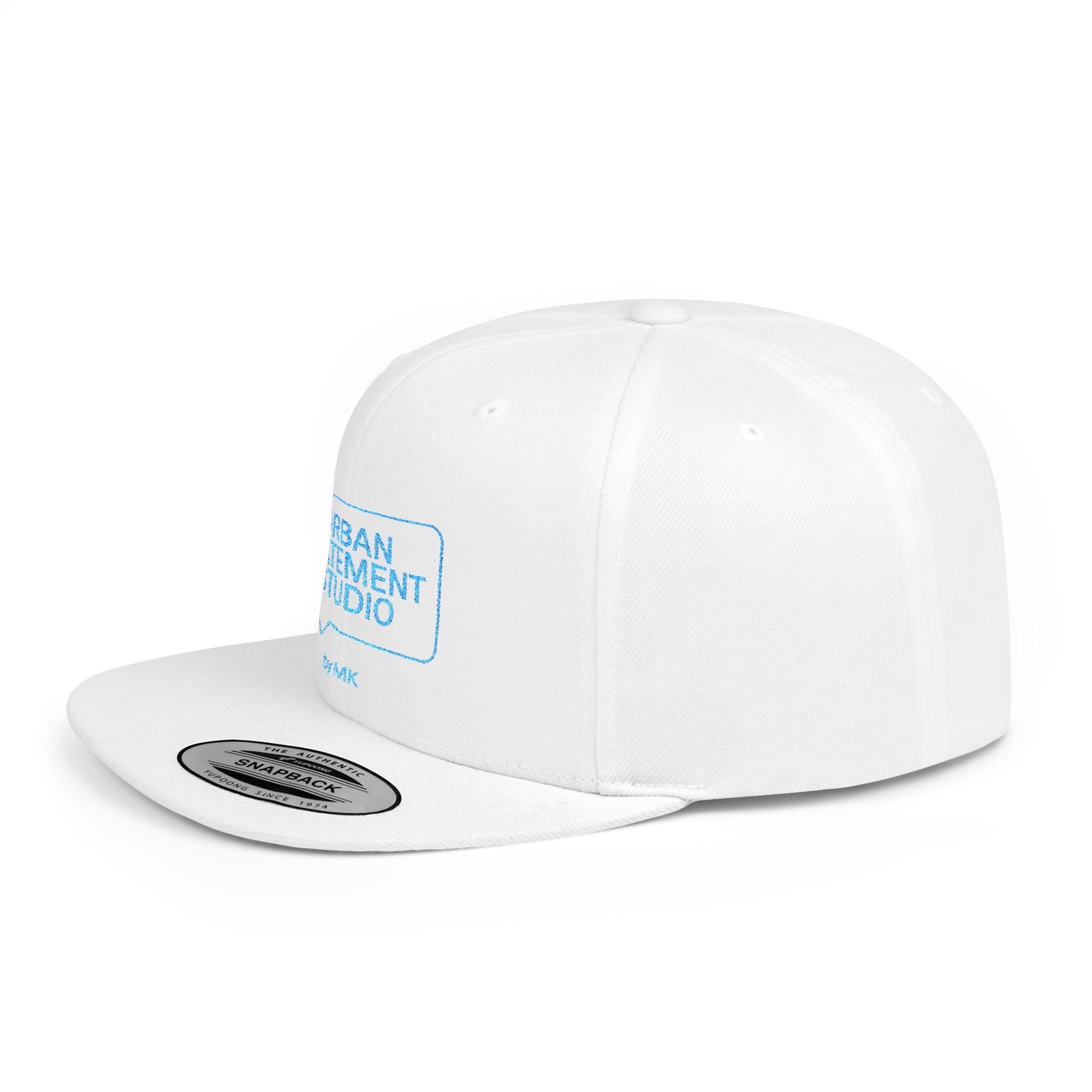 All colors Urban Statement Studio Flat Bill Snapback Hat, Cool Streetwear Cap for Urban Style, Gift for Trendsetters, Hip Hop Fashion Accessory